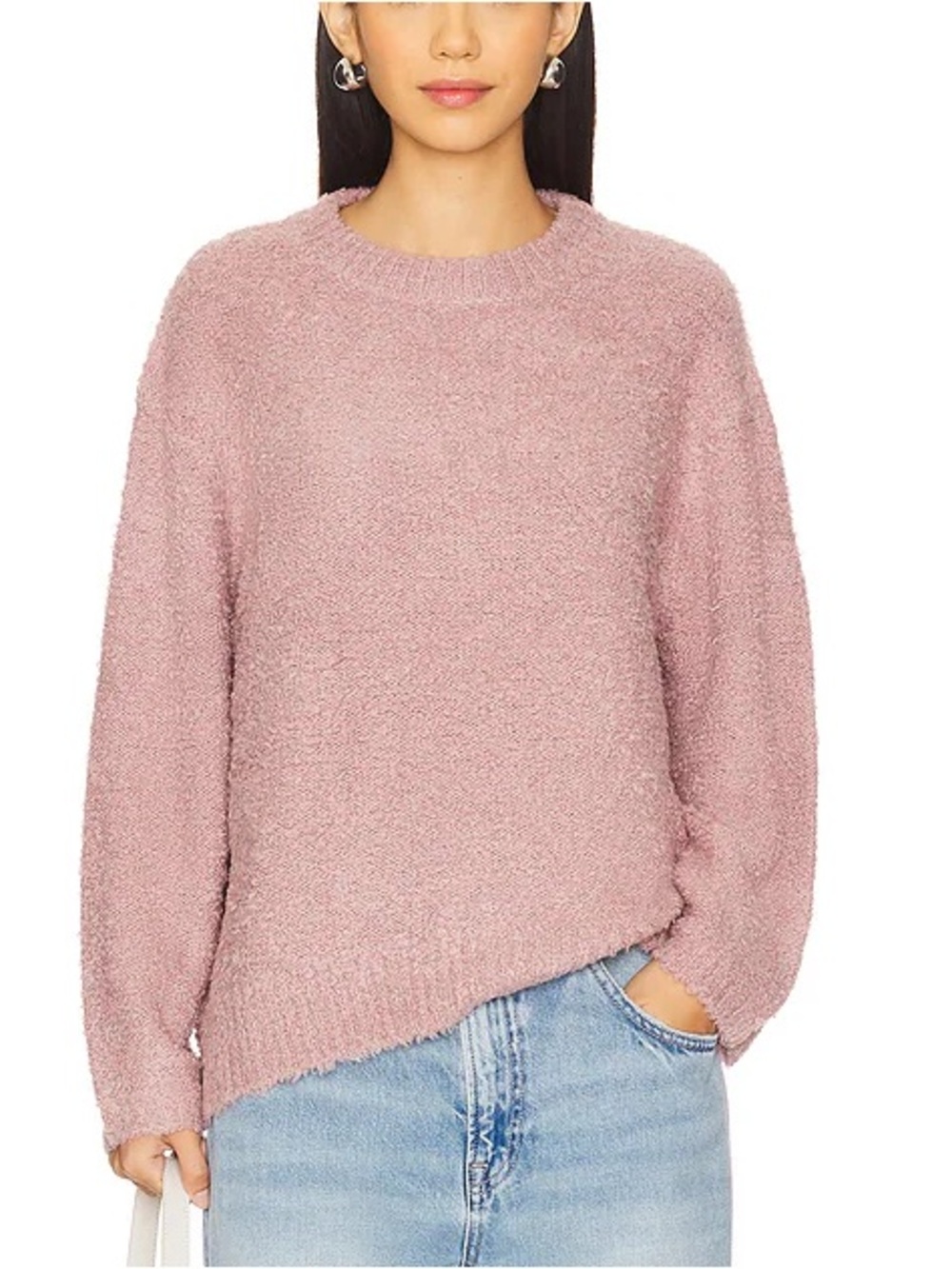 Pistola x REVOLVE Rosewood Bouclé Knit Sweater Chunky Cozy Wool Mauve Size S